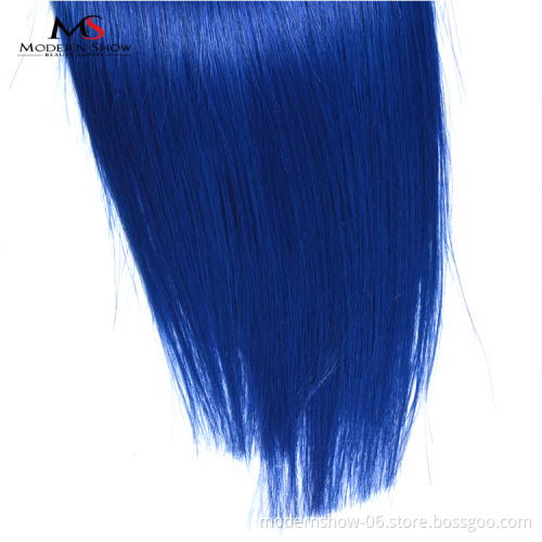 weaving hair perfect ombre 1b blue top quality peruvian human hair